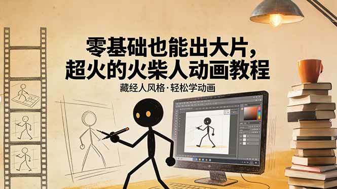 （17464期）零基础也能出大片，超火的火柴人动画教程（藏经人风格）-鸿雁学习网