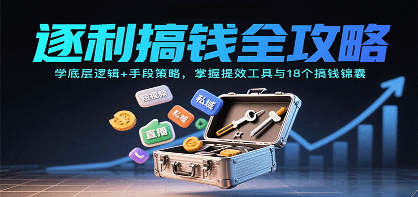 逐利搞钱全攻略：学底层逻辑+手段策略，掌握提效工具与18个搞钱锦囊(更新11月)-鸿雁学习网