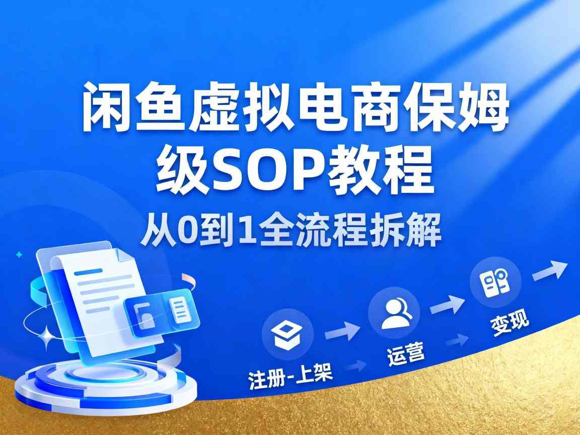 闲鱼虚拟电商，月入轻松过1W，保姆级SOP教程-鸿雁学习网