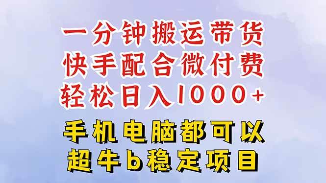 (16285期)快手黑科技一分钟搬运带货,一刀不剪过原创,微付费投流玩法,轻松日入…-鸿雁学习网