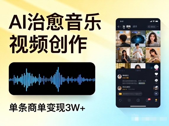AI做治愈音乐视频，多平台投稿，单条商单变现3W+-鸿雁学习网