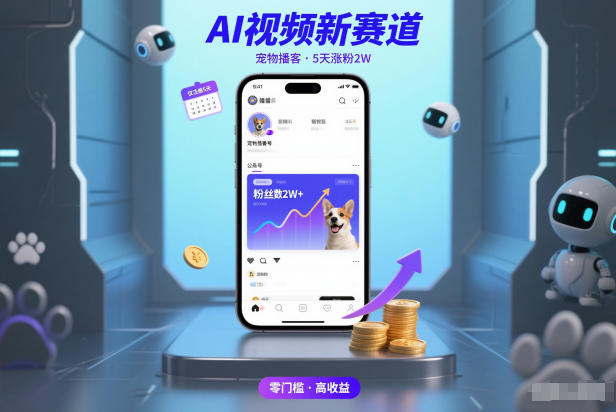 AI视频新赛道，宠物播客仅注册5天涨粉2W，收益非常可观-鸿雁学习网