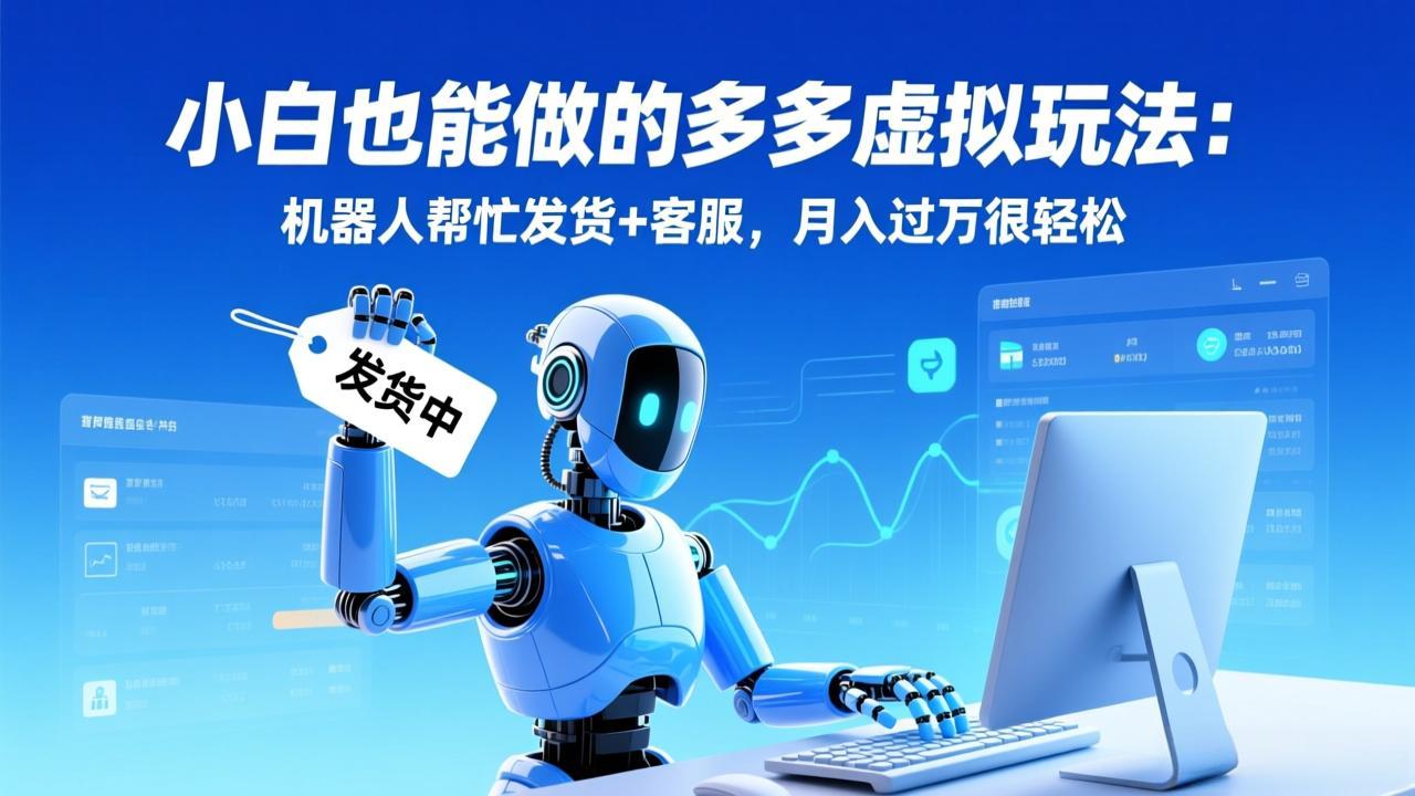 小白也能做的多多虚拟玩法：机器人帮忙发货+客服，月入过万很轻松-鸿雁学习网