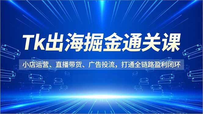 （16820期）Tk出海掘金通关课，小店运营、直播带货、广告投流，打通全链路盈利闭环-鸿雁学习网