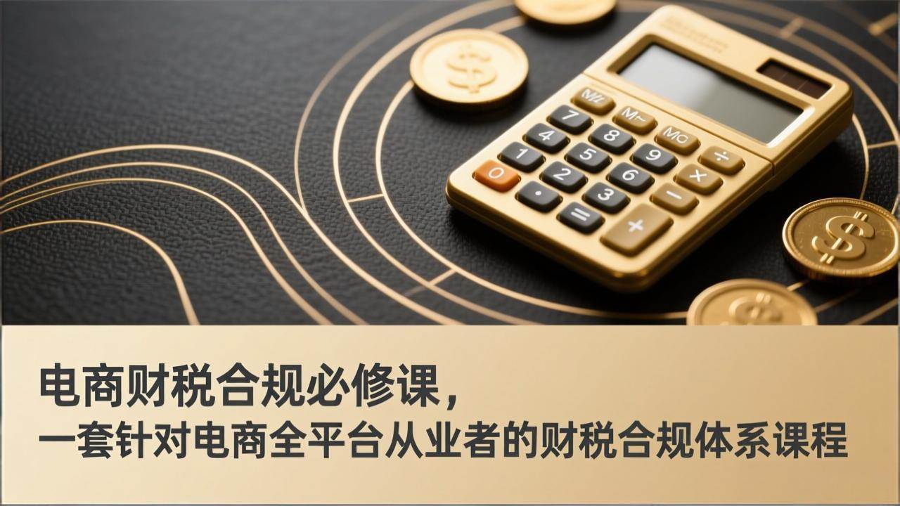 （17359期）电商财税合规必修课，是一套针对电商全平台从业者的财税合规体系课程-鸿雁学习网