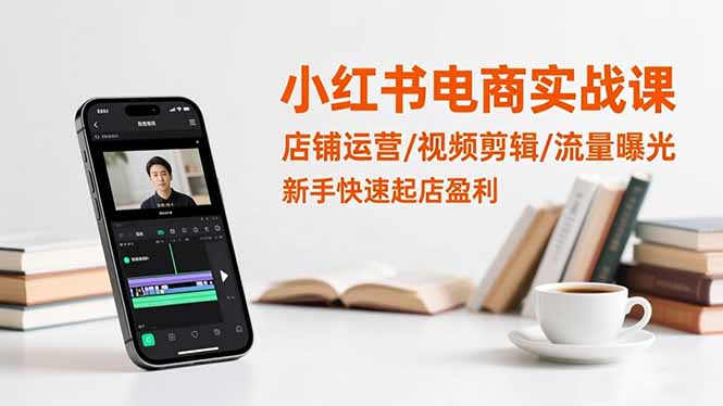 小红书电商实战课：店铺运营/视频剪辑/流量曝光，新手快速起店盈利-鸿雁学习网