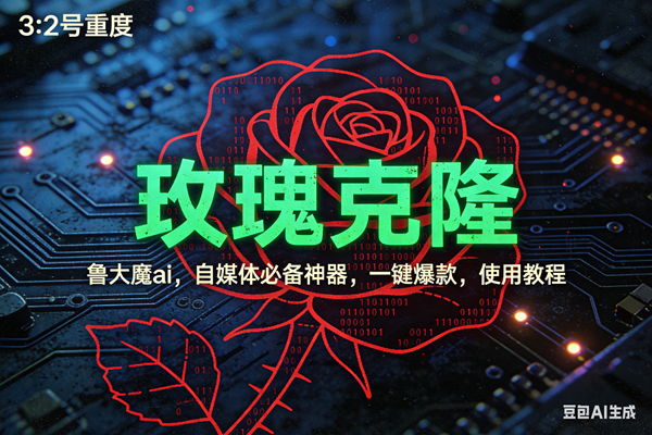 （17206期）玫瑰克隆神器，ai鲁大魔，自媒体必备工具，一键爆款神器，详细教程。-鸿雁学习网