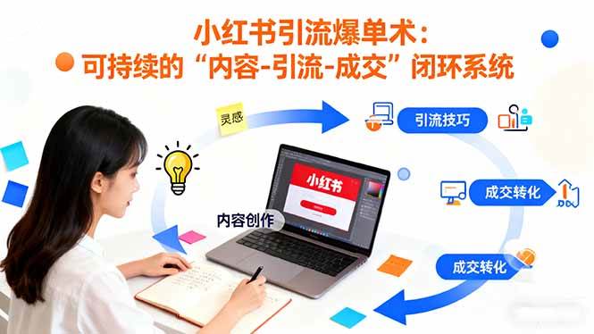 （16362期）小红书引流爆单术：构建一套低成本 可持续的“内容-引流-成交”闭环系统-鸿雁学习网