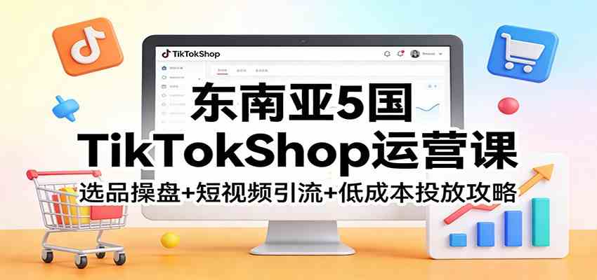 东南亚5国TikTokShop运营课：选品操盘+短视频引流+低成本投放攻略-鸿雁学习网