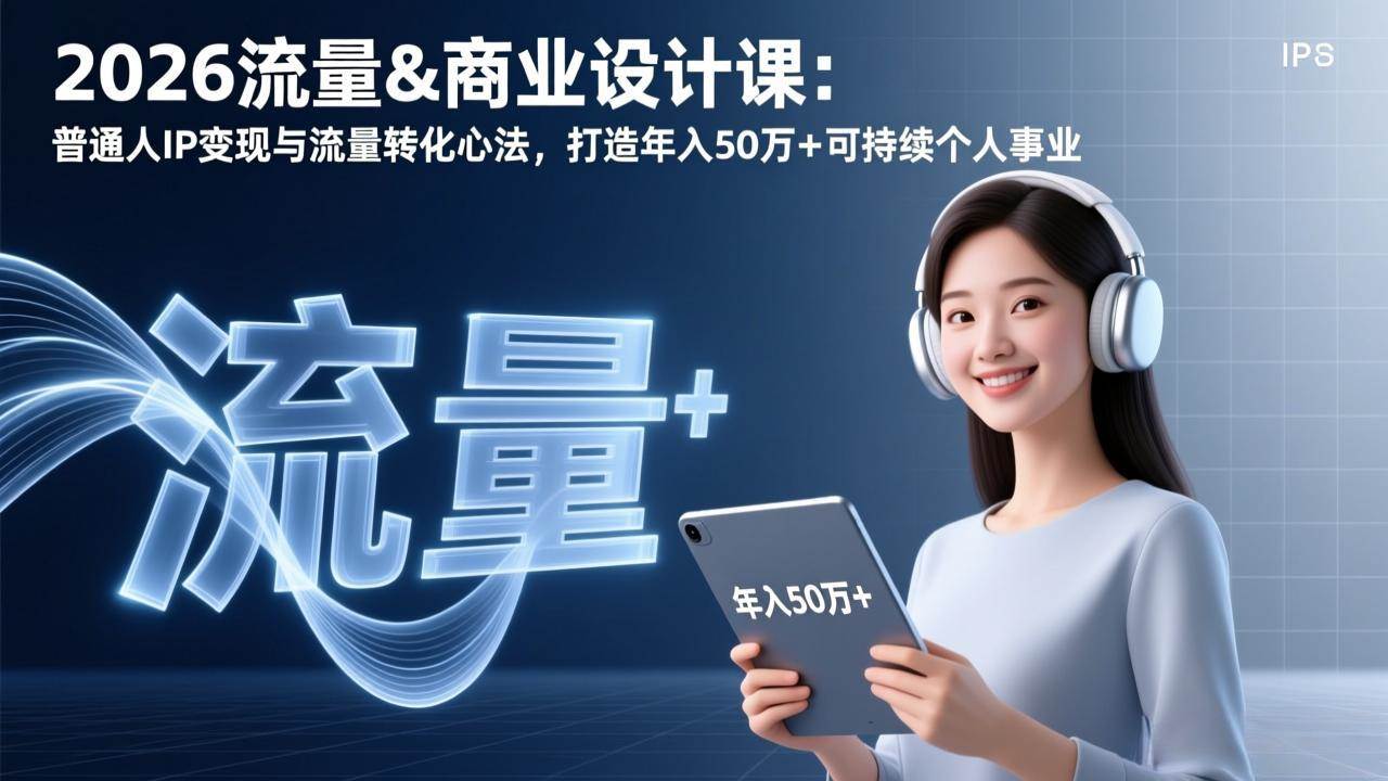 （17246期）2026流量&商业设计课：普通人IP变现与流量转化心法，打造年入50万+可持续个人事业-鸿雁学习网
