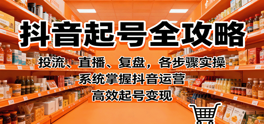 抖音起号全攻略，投流、直播、复盘，各步骤实操，系统掌握抖音运营，高效起号变现-鸿雁学习网