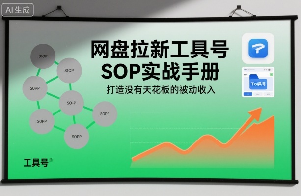 网盘拉新工具号SOP实战手册，打造没有天花板的被动收入-鸿雁学习网