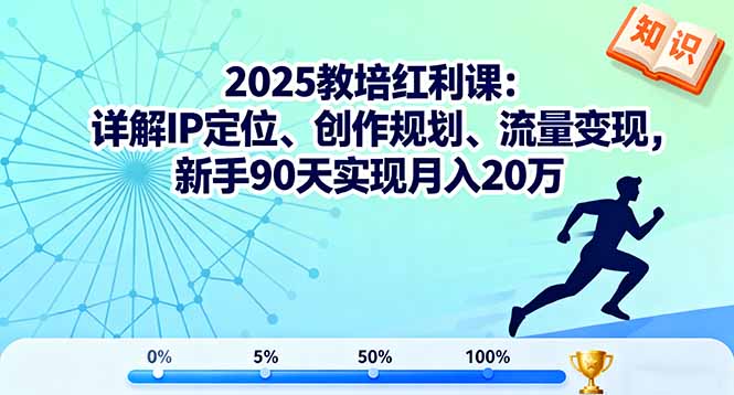 2025教培红利课：详解IP定位、创作规划、流量变现，新手90天实现月入20万-鸿雁学习网