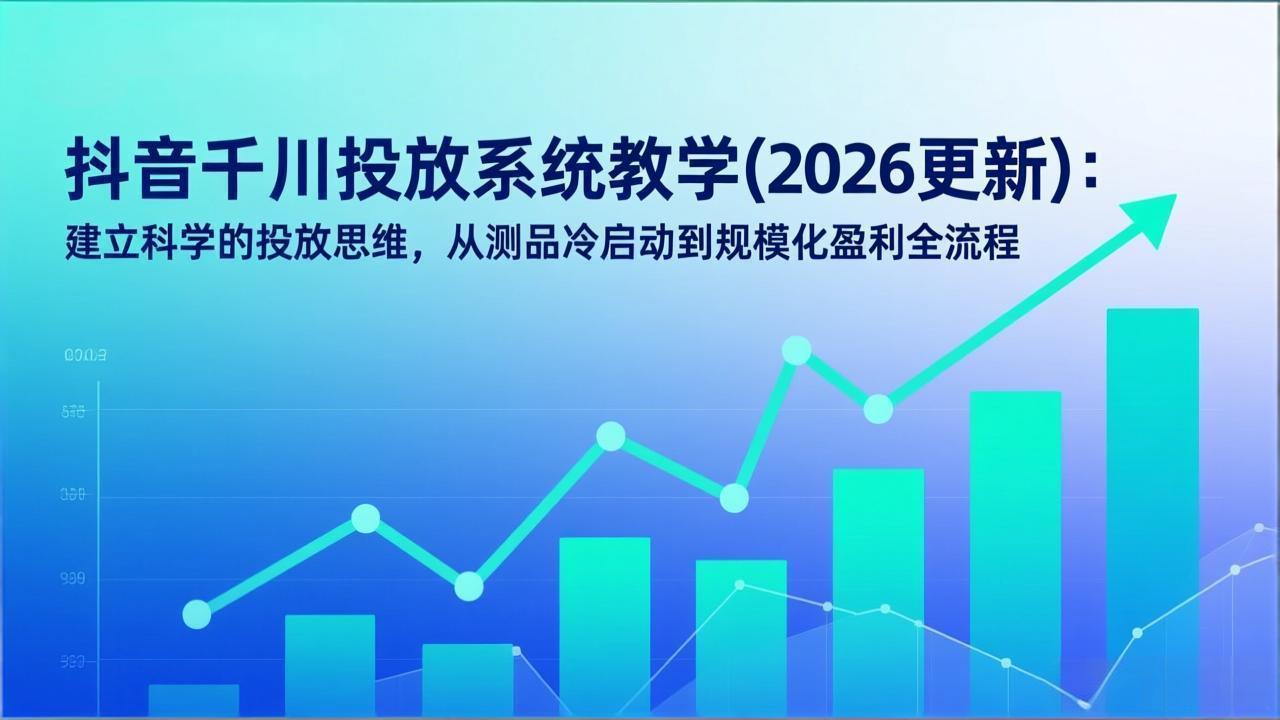 抖音千川投放系统教学(2026更新-鸿雁学习网