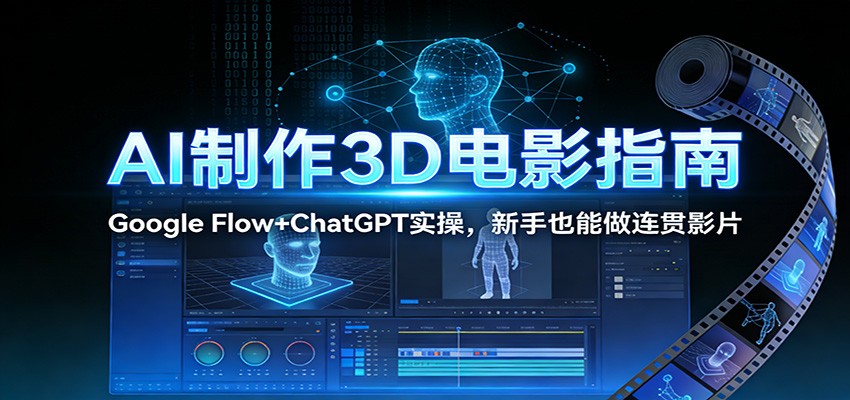 AI制作3D电影指南：Google Flow+ChatGPT实操，新手也能做连贯影片-鸿雁学习网