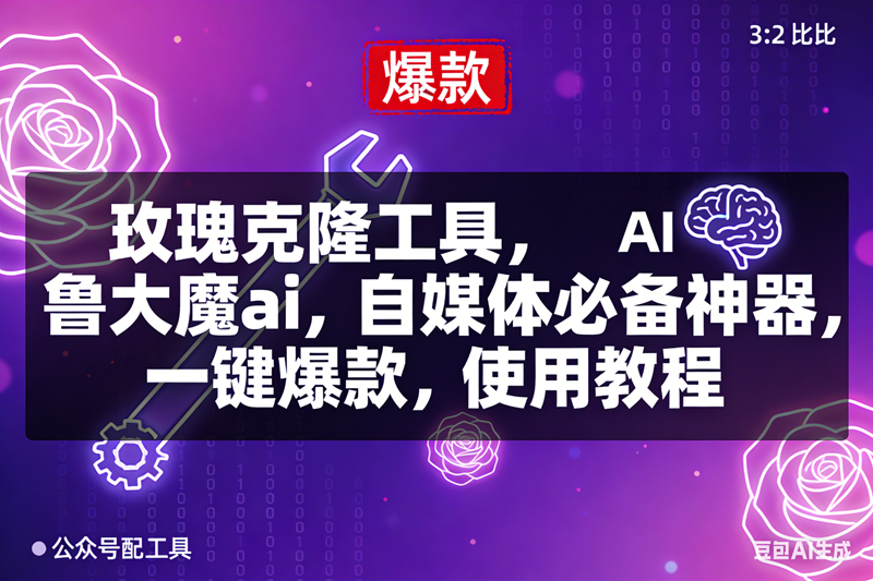 （16855期）玫瑰克隆，鲁大魔ai，自媒体必备神器，一键爆款工具，详细介绍和。使用教程-鸿雁学习网