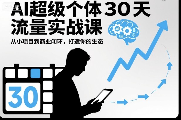 AI超级个体30天流量实战课，从小项目到商业闭环，打造你的生态-鸿雁学习网