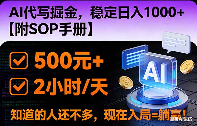 2026风口项目,AI代写掘金，稳定日入1000+，掌握核心技能【附SOP手册】-鸿雁学习网