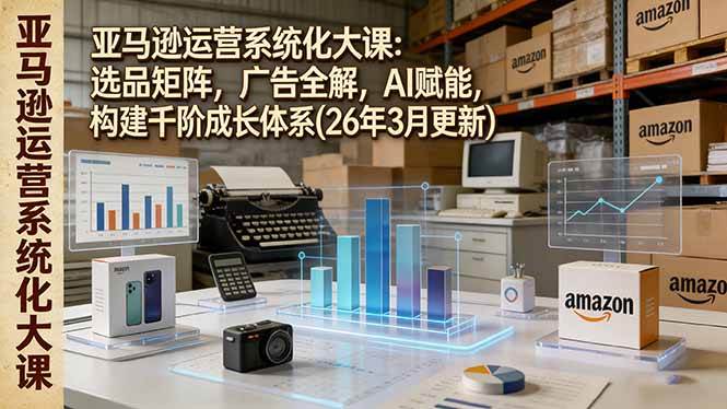 （17622期）亚马逊运营系统化大课：选品矩阵，广告全解，AI赋能，构建千阶成长体系(26年3月更新)-鸿雁学习网