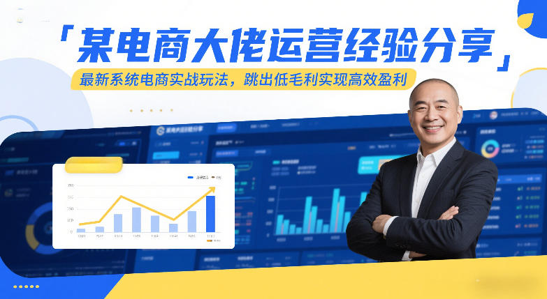 某电商大佬运营经验分享，最新系统电商实战玩法，跳出低毛利实现高效盈利-鸿雁学习网