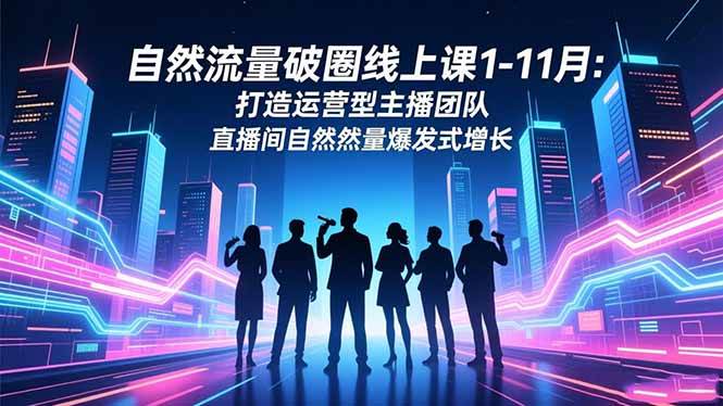 （16582期）自然流量破圈线上课1-11月：打造运营型主播团队 直播间自然流量爆发式增长-鸿雁学习网