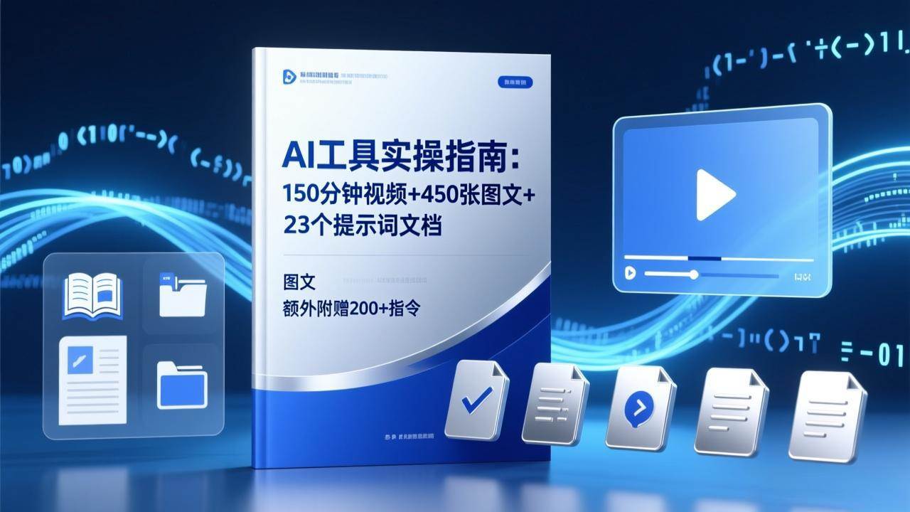 （17504期）AI工具实操指南：150分钟视频+450张图文+23个提示词文档，额外附赠200+指令-鸿雁学习网