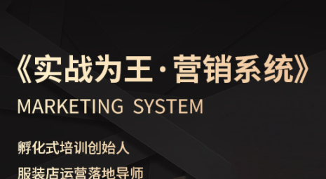 老杨·服装老板必修课《实战为王-营销系统》实现业绩被动式增长-鸿雁学习网