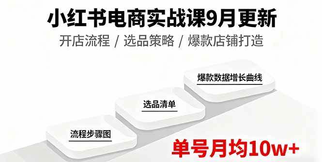 （16120期）小红书电商实战课9月更新，开店流程/选品策略/爆款店铺打造，单号月均10w+-鸿雁学习网