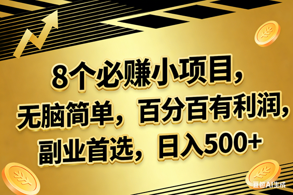 （17793期）10个必赚的小项目，百分百有利润，无脑简单，副业首选，日入300+-鸿雁学习网