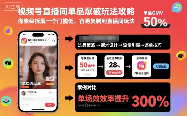 视频号直播间单品爆破玩法攻略，像素级拆解一个门槛低，容易复制到直播间玩法-鸿雁学习网