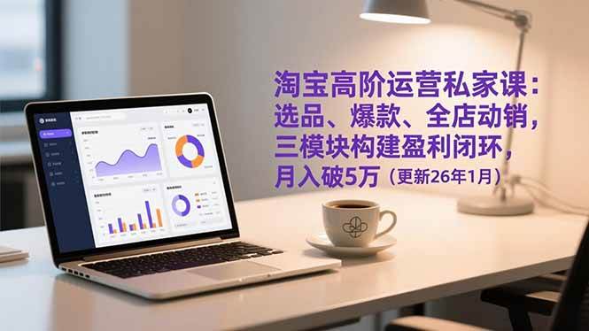 （17016期）淘宝高阶运营私家课：选品、爆款、全店动销，三模块构建盈利闭环，月入破5万（更新26年1月）-鸿雁学习网
