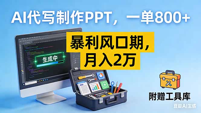 AI代写制作PPT,一单800+, 暴利风口期,月入2万【附工具】 AI代写制作PPT,一单800+, 暴利风口期,月入2万【附工具】