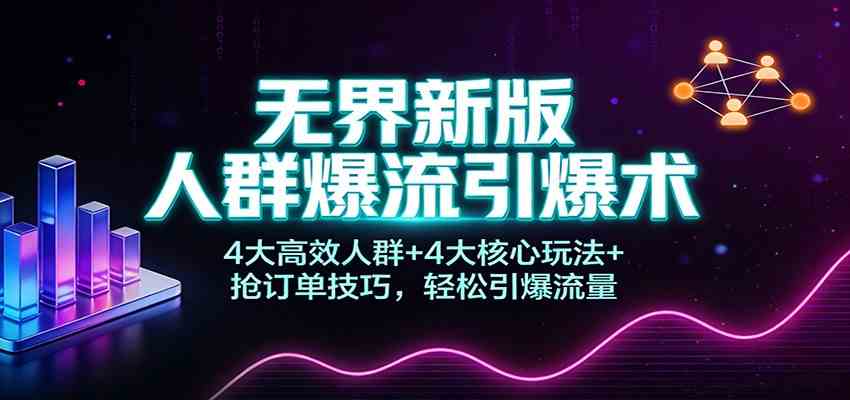 无界新版人群爆流引爆术：4大高效人群+4大核心玩法+抢订单技巧，轻松引爆流量-鸿雁学习网