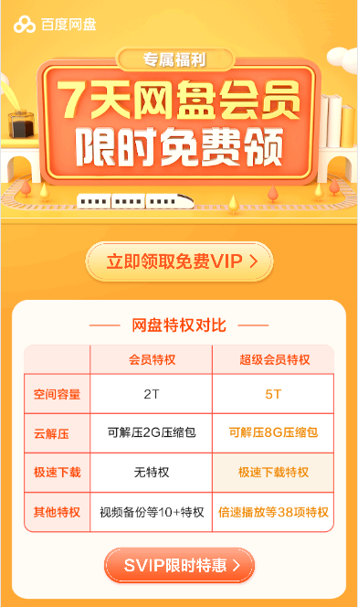 免费领取百度网盘SVIP入口分享-鸿雁学习网