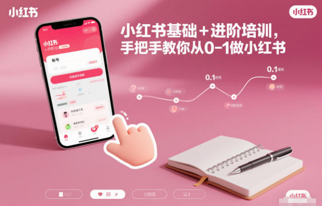 小红书基础+进阶培训，手把手教你从0-1做小红书-鸿雁学习网