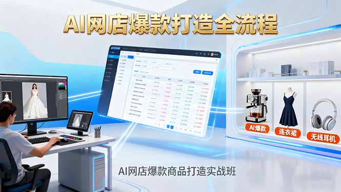 AI网店爆款商品打造实战班：AI技术实现商品图智能处理，快速搭建AI网店-鸿雁学习网