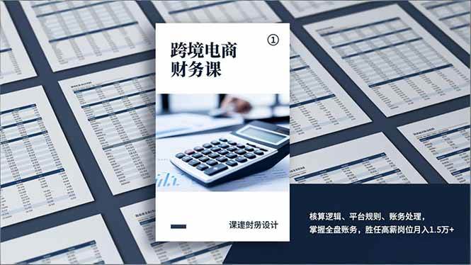 （17036期）跨境电商财务课，核算逻辑、平台规则、账务处理，掌握全盘账务，胜任高薪岗位月入1.5万+-鸿雁学习网