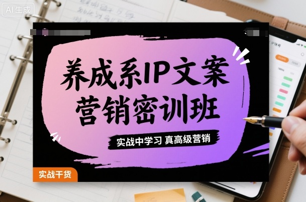 养成系IP文案营销密训班，实战中学习真高级营销-鸿雁学习网