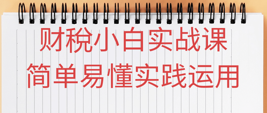 财稅小白实战课简单易懂实践运用-鸿雁学习网