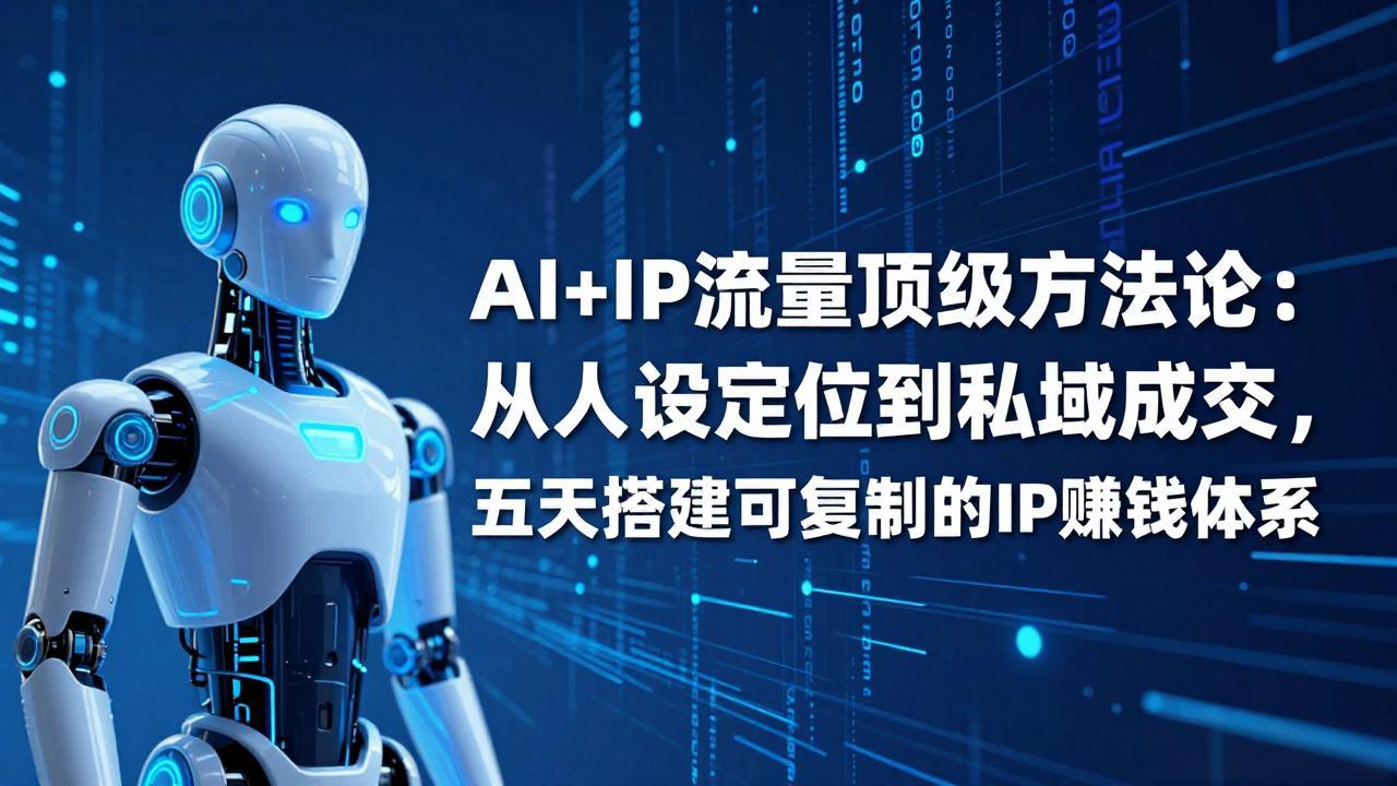 AI+IP顶级方法论：从人设定位到私域成交，五天搭建可复制的IP赚钱体系-鸿雁学习网