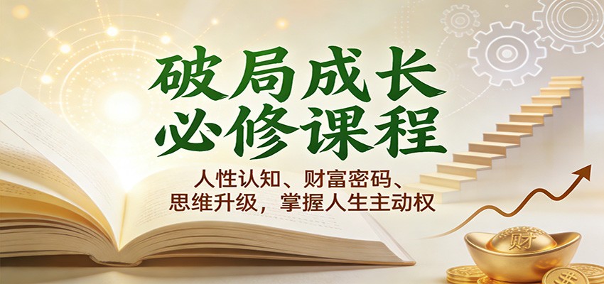 破局成长必修课2.0：人性认知、财富密码、思维升级，掌握人生主动权-鸿雁学习网