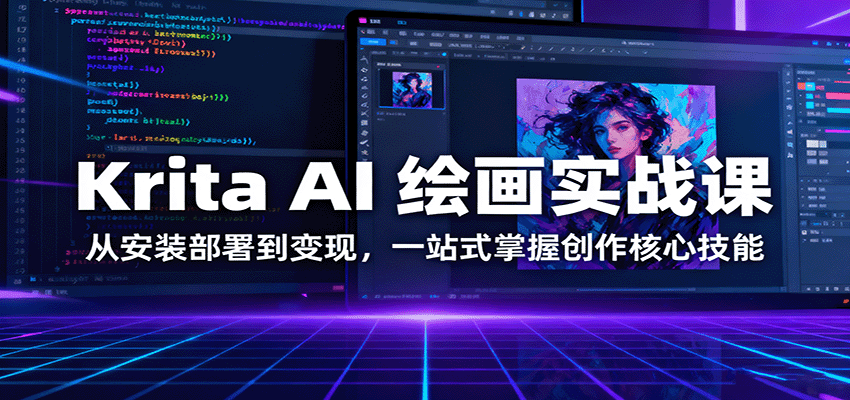 Krita AI 绘画实战课：从安装部署到变现，一站式掌握创作核心技能-鸿雁学习网
