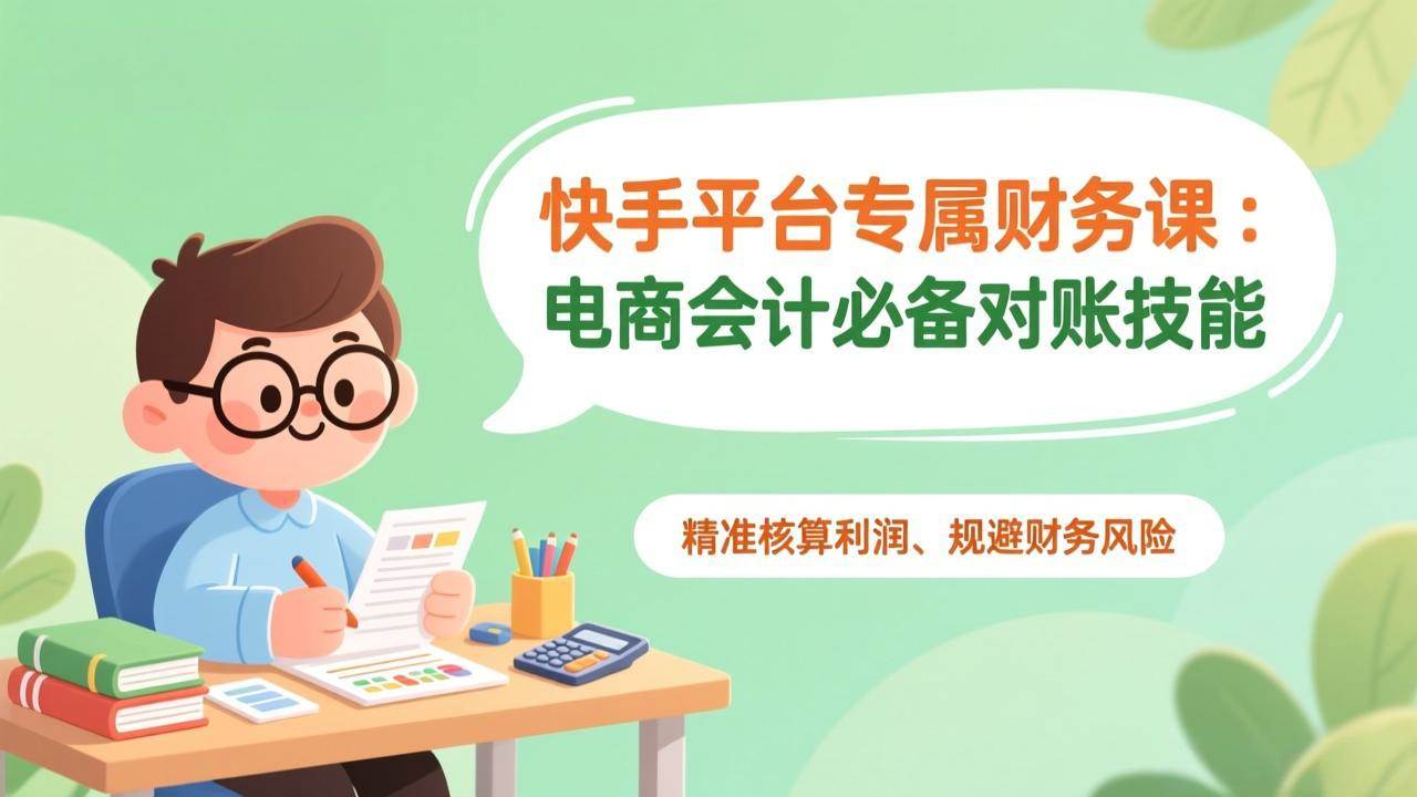 （17167期）快手平台专属财务课：电商会计必备对账技能，精准核算利润、规避财务风险-鸿雁学习网