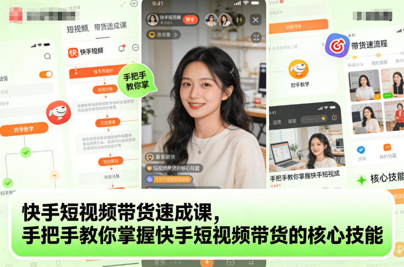 快手短视频带货速成课，手把手教你掌握快手短视频带货的核心技能-鸿雁学习网