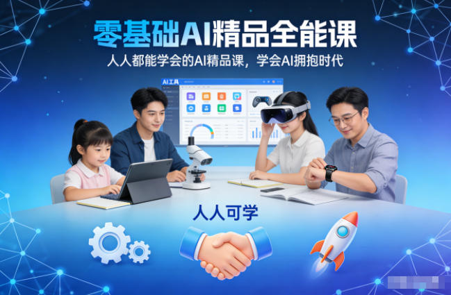 零基础AI精品全能课，人人都能学会的AI精品课，学会AI拥抱时代-鸿雁学习网