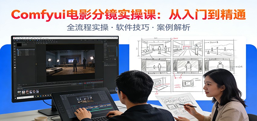 ComfyUI电影分镜实操课：分镜一致性，全流程AI视频制作，零基础也能做专业分镜-鸿雁学习网