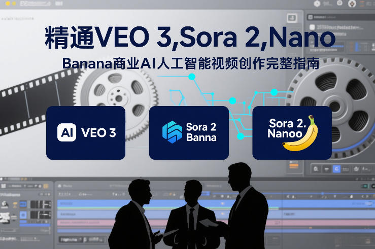 精通VEO 3，Sora 2，Nano Banana商业AI人工智能视频创作完整指南-鸿雁学习网