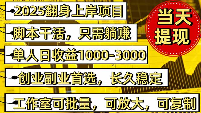 稳定八年美金掘金2.0脚本干活，只需躺赚。单人日收益1000-3000可批量、…-鸿雁学习网