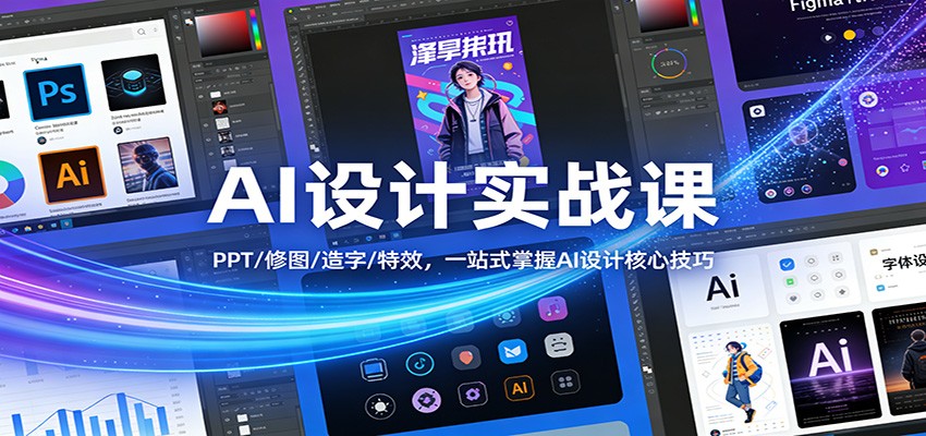 AI设计实战课：PPT/修图/造字/特效，一站式掌握AI设计核心技巧-鸿雁学习网