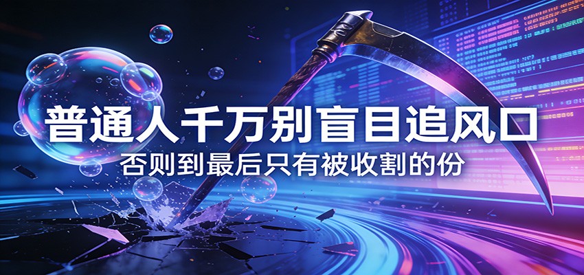 付费文章《通人千万别盲目追风口》否则到最后只有被收割的份-鸿雁学习网